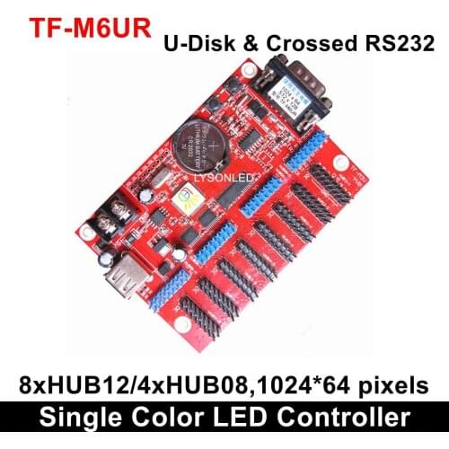 TF-MU TF-C6UR TF-M6UR Large USB Driver Port Single Color LED Card Control P4.75/P7.62/P10 Monochrome/Dual Matrix Module