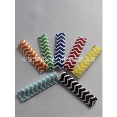 Stock DHL 200pcs Chevron Neoprene Popsicle Holders Pop Ice Sleeves Freezer Summer Icy Block Lolly Holder mix 8 Color