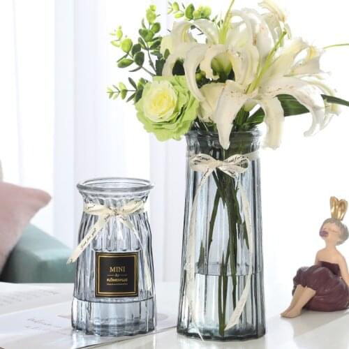 Vase Glass Home Decoration Accessories For Living Room горшки для цветов интерьер для дома декор Decoracao Para Sala Wazon