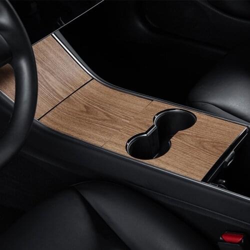 Vxvb For Tesla Model Three accessory Wood Console Grain Accessories For Tesla Model 3 Y Car Center Console Wrap Sticker Model3