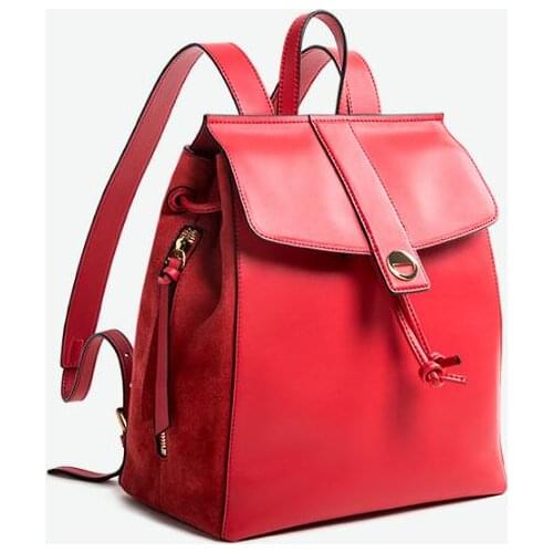 2021 Genuine leather cow skin women large capacity backpack ourdoor leisure bag