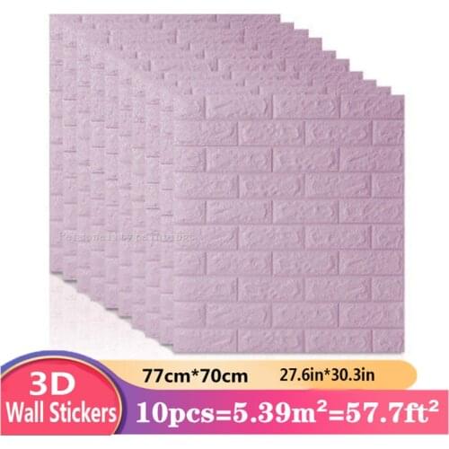 1/10pcs 3D Classic Brick Self-Adhesive Wall Sticker Home Decor Grain Wallpaper Stickers For Living Room Bedroom TV Decoration