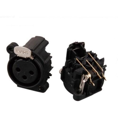 100 pcs XLR Panel-Mount Female 3 Receptacle A Horizontal/Pcb Mounting A208