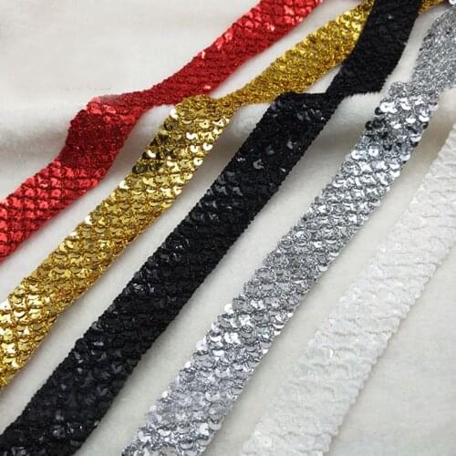 3Yards/Lot 3.5cm(1.37") wide Sequins Sewing Lace Ribbon Mesh DIY Dress Cloth Lace Fabric Trim Wedding Party Ribbons Decoration