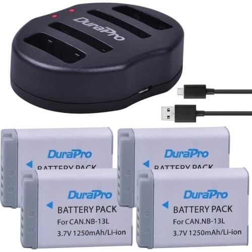 4Pcs DuraPro 900mAh NB-11L NB 11L Camera Li-ion Battery + USB Dual Charger For Canon IXUS 125 240HS A3400 A4000 A2300 A2400 Z1