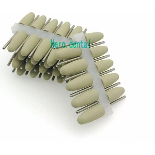 50pcs 2.35mm Dental SILICONE Rubber polishers Diamond polishing Burs for Resin Base yellow