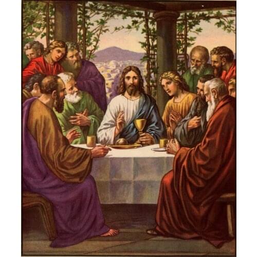 JMINE Div 5D Last Supper Jesus Full Diamond Painting cross stitch kits art High Quality Religious 3D paint by diamonds