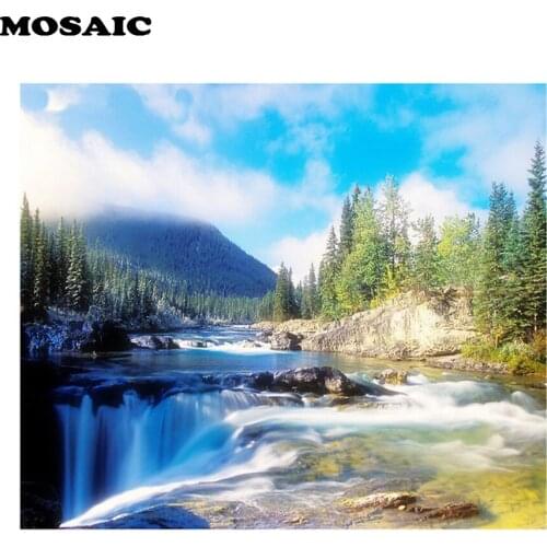 5D DIY Diamond Painting sale" Mountain Sunset Landscape"3D Embroidery Cross Stitch Mosaic Full Square Drill Home Decoration