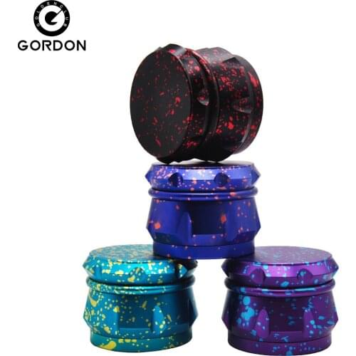 GORDON Drum Aluminum Metal Tobacco Herb Grinders 48MM 4 Layer CNC Diamond Teeth Aluminum Dry Herb Grinder Smoking Miller