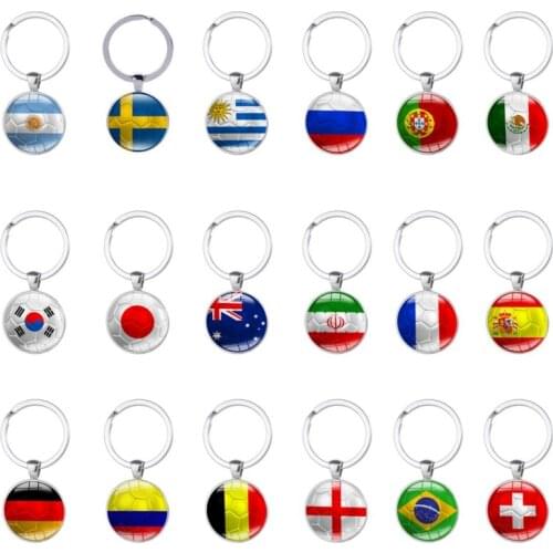 World Football Cup Hot Football Keychains Key Ring 18 Countrys Soccer Key Chains Souvenir Camping Equipment