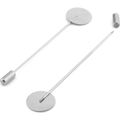 10pcs Stainless Steel Long Suit Brooch 16x79mm Flat Can Be Pasted Flower Brooch DIY Jewelry Findings Jewelry Accessories