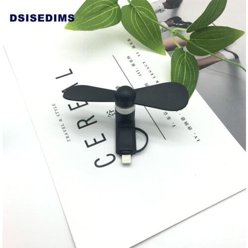 DSISEDIMS USB Fan Portable Mini Fan USB Fan Mini Micro USB Fans for iPhone 5 5s 6 6s 7 8 Android Phone 2 in 1