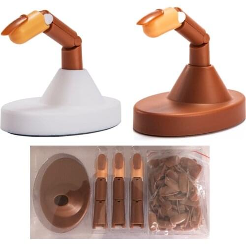 Manicure Flexible Joint Nail Training Hand Fake Finger DIY Display Nails Set For Beginner Practice Activity Finger With Base