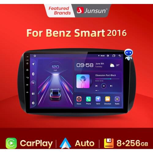 Junsun 2G+32G Android 10.0 For Mercedes Benz Smart 2016 Car Radio Multimedia Video Player Navigation GPS 2 din dvd No CD Slot