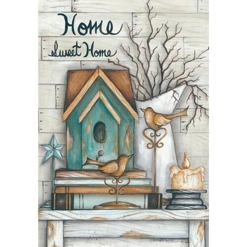 KAMY YI Boutique Cartoon Bird House Wooden Bird 3D Diy Accessories Diamond Painting Photo Embroidery Mural European Home Decor