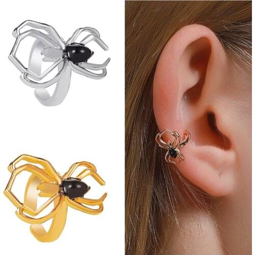 1pc Punk Earcuff Gothic Spider Clip Earrings For Women Gold No Piercing Ear Cuff Jewelry For Girl pendientes mujer