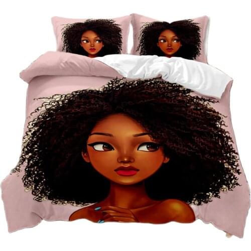 African Girl Music Fashion Luxury Bedding Sanded Three-Piece Set Of Various Sizes 3D Printing Four Seasons Household, No Sheets