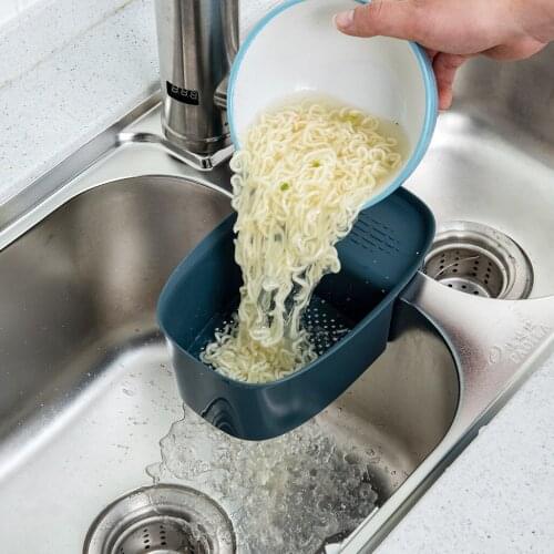 Kitchen Sink Strainer Drain Vegetable Fruits Drainer Basket Suction Cup Sponge Rack Storage Tool Sink Filter Shelf