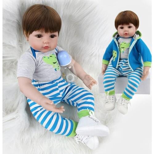 Reborn Doll Boy 20 Inch 48 Cm Realistic Silicone Vinyl Imitation Toddler Toy Fashion Handmade Surprise Holiday Gift Lol