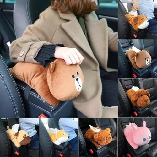 Washable Car Hanging Seat Back Type Car Shade Block Cartoon Cute Armrest Tissue Box Interior Auto Accessories