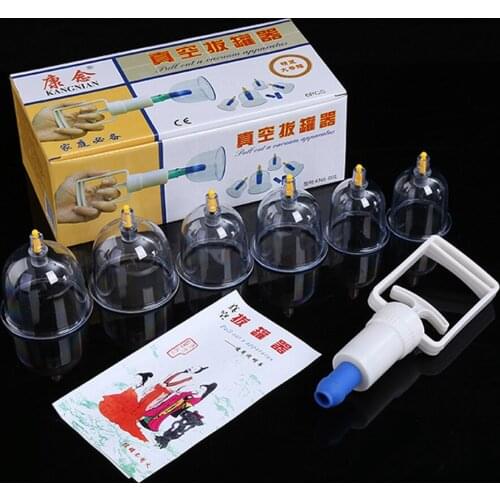 6pcs Vacuum Cupping Set Chinese Medicine Ventouse Suction Cups Massage Cans Body Massager Muscle Stimulator Health Care