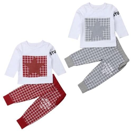 Baby Boy Clothes Toddler Kids Baby Girl Boy Tops T-shirt Long Pants Leggings 2Pcs Outfits Clothes