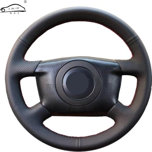 Genuine Leather Car Steering Wheel Cover For A6 2000-2004 A3 2000-2003 Dedicated Steering-Wheel Handlebar Braid
