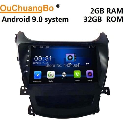 Ouchuangbo car gps radio stereo audio player for Elantra 2015 support 4 core wifi USB android 9.0 OS