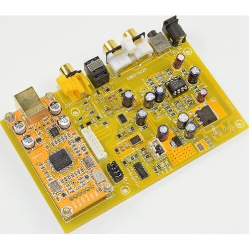 ES9038Q2M stereo mobile audio DAC decoder board Support Fiber Coaxial USB IIS 32-bit Input Three-way Convert XMOS-XU208 / SA9227