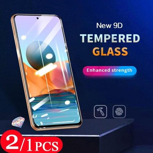 2/1Pcs tempered glass film for Redmi note 10 5G 9 pro Max 10S 9S 9T 8T 10X 4G 8 7 pro 7S protective phone screen protector Glass