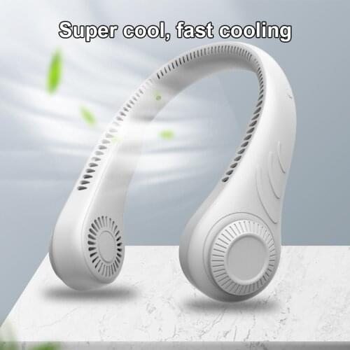 Neck Hanging Fan USB Rechargeable Adjustable Cooling Fan Portable Bladeless Air Cooler for Outdoor Sport Home Office 2021 Newest
