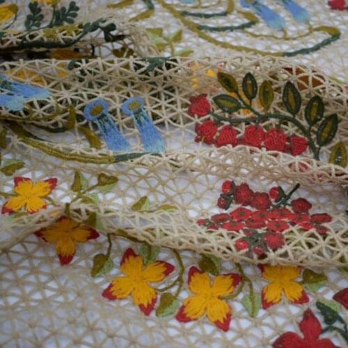 Lily of the valley water soluble embroidered lace fabric for dress shirt bazin riche vestidos telas por metro tissu africain DIY