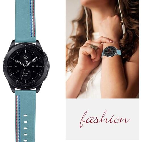 Smart band Bracelet For Samsung Galaxy Watch 3 45mm Strap Genuine Leather Watchband For Huawei Watch gt 2 pro Watch Accessories