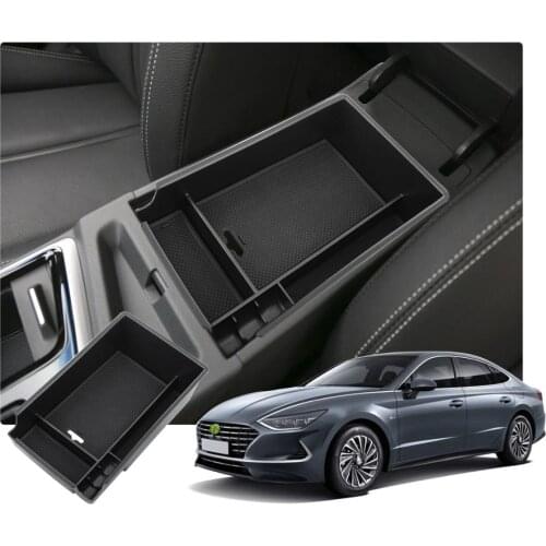 RUIYA car armrest box storage for Sonata DN8 10th central storage box anti-slip rubber stowing tidying,auto interior accessories