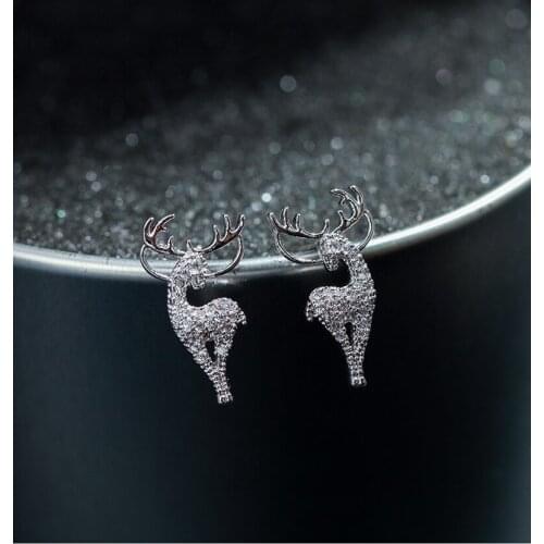 2021 New Fashion Christmas Elk Crystal Deer Earrings Popular Christmas Chuangyi Womens Earrings Fashion Jewelry