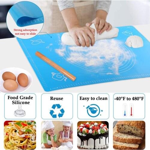 Silicone Kneading Pad Silicone Baking Mat for Pastry Rolling Dough with Measurements Kneading Accessories Non-stick 50*40CM
