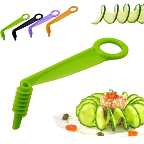 1PC Spiral SlicerHand Slicer Cutter Cucumber Carrot Potato Vegetables Spiral Knife Kitchen Accessories Tools Random Color