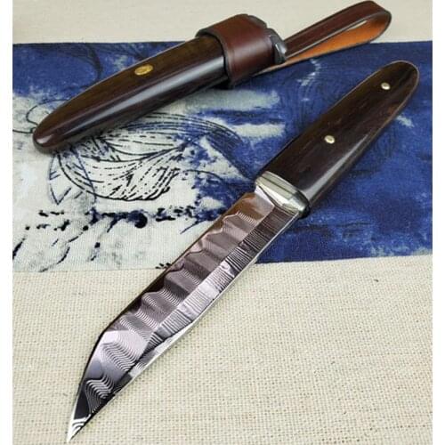 Japanese Damascus steel 60HRC Sheath Small Knife Samurai Sword Letter Opener Sharpness Supply EDC tools