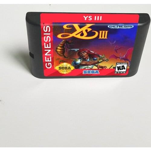 YS III(Battery Save) - 16 Bit MD Game Card for Sega Megadrive Genesis Video Game Console Cartridge