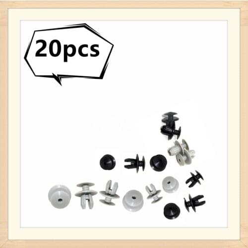 20pcs/Set Grey/Black Trim Panel Lining Clips Plastic Fastener Light Grey For VW Volkswagen T4 T5 Transporter Eurovan Light