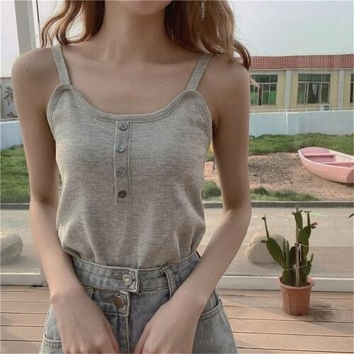 Women Summer Sleeveless Knitted Plain Tops Female Casual Tank Tops and Camisoles Soft Crop Tops For Women Undershirt One Size