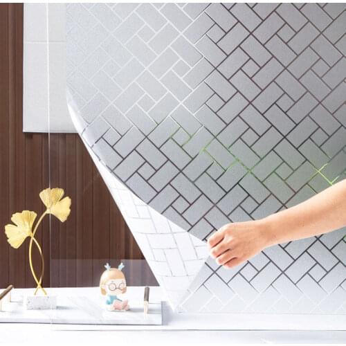1/3mRectangle Glass Film Static Cling PVC Private Anti-UV Frosted Removable Durable Drop-Shipping Explosion-Proof Window Sticker