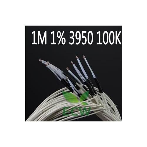 100pcs High Stability NTC Thermistor 100K 1% 3950 temperature sensor wire for RepRap Prusa Mendel Bed or Hot End