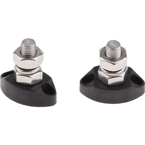 2 Packs Black Terminal Block Power Post Isolated Connector 10mm 3 / 8inch