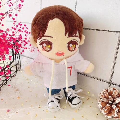 20cm Baby Clothes Star Baby Doll Dress Up Xiao Zhan Idol Plush Doll Clothes Suit Puppet T-shirt Clothes Pants Suit Gifts