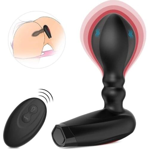 2021 Huge Inflatable Male Prostate Massager Vibrating Anal Plug Expansion Big Butt Plug Vibrator Erotic SM Anal Sex Toys For Men