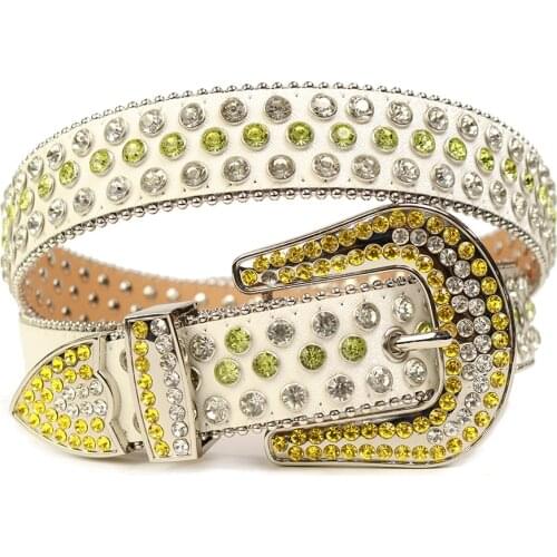 2021Trending Rhinestone Belt Western Cowboy Cowgirl Diamond Studded Belt Luxury Brand Bling Chic Crystal Belts For Woman Man