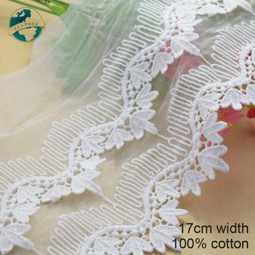 3yards 17cm double layer Embroid lace sewing ribbon guipure trim or fabric warp knitting Garment Accessories african lace#3013