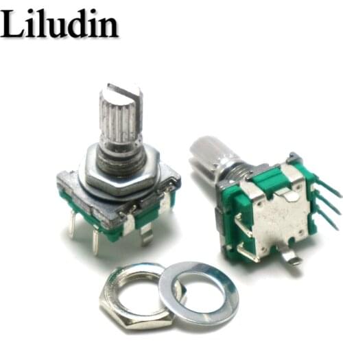 5PCS Plum handle 15mm rotary encoder coding switch / EC11 / digital potentiometer with switch 5 Pin