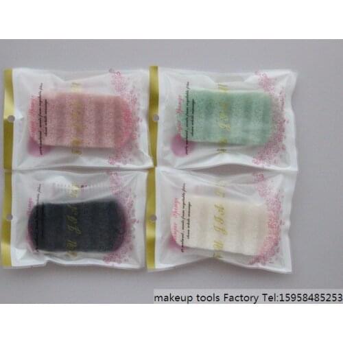 50pcs/lot 100% Natural Konnyaku Black Konjac Sponge Jelly Fiber Face Wash Cleansing Sponge Puff Exfoliator Cleaner 2015 new